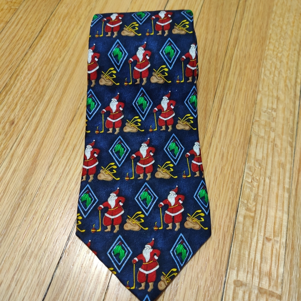 Vintage MMG Holiday Traditions Santa Golf Tie